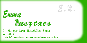 emma musztacs business card